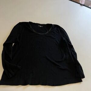 5/ $25  Croft & Barrow Black Long Sleeve twist neckline casual top XL